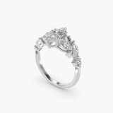 Marquise Diamond Nest Side-Stone Engagement Ring, three-quarter view