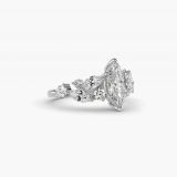 Marquise Diamond Nest Side-Stone Engagement Ring, side view