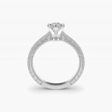 Marquise Hand-Engraved Micropavé Engagement Ring, profile view