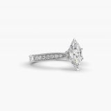 Marquise Hand-Engraved Micropavé Engagement Ring, side view