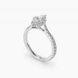 Marquise Cathedral Pavé Crown Engagement Ring, three-quarter view
