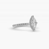 Marquise Cathedral Pavé Crown Engagement Ring, side view