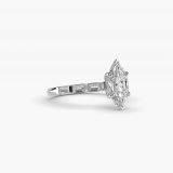 Marquise Straight Baguette Row Side-Stone Ring, side view