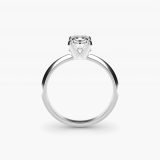 Radiant-Cut Knife-Edge Solitaire Engagement Ring, profile view