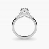 Radiant-Cut Art Deco Fleur-de-Lis Pavé Ring, profile view