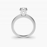 Radiant-Cut Flat-Edge Solitaire Engagement Ring, profile view