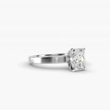 Radiant-Cut Flat-Edge Solitaire Engagement Ring, side view