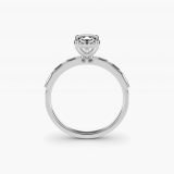 Radiant-Cut Straight Baguette Side-Stone Ring, profile view