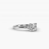 Asscher-Cut Petite Split-Shank Solitaire Engagement Ring, side view