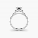 Asscher-Cut Diamond Pave Engagement Ring, profile view