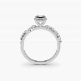 Asscher-Cut Diamond Whisper Side-Stone Engagement Ring, profile view