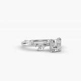 Asscher-Cut Diamond Whisper Side-Stone Engagement Ring, side view