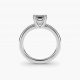 Asscher-Cut Woven Solitaire Engagement Ring, profile view