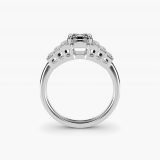 Asscher-Cut Escalating Baguette Side-Stone Ring, profile view