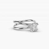 Asscher-Cut Criss-Cross Solitaire Engagement Ring, side view