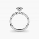 Asscher-Cut Solo Infinity Diamond Pave Ring, profile view