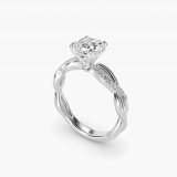 Asscher-Cut Solo Infinity Diamond Pave Ring, three-quarter view