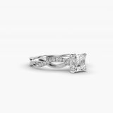 Asscher-Cut Solo Infinity Diamond Pave Ring, side view