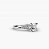 Asscher-Cut Fleur-De-Lis Pave Vintage Ring, side view