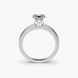 Asscher-Cut Flat-Edge Solitaire Engagement Ring, profile view