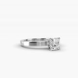 Asscher-Cut Flat-Edge Solitaire Engagement Ring, side view