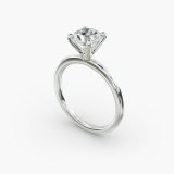 Bague de fiançailles solitaire rond brillant quatre griffes, vue de face