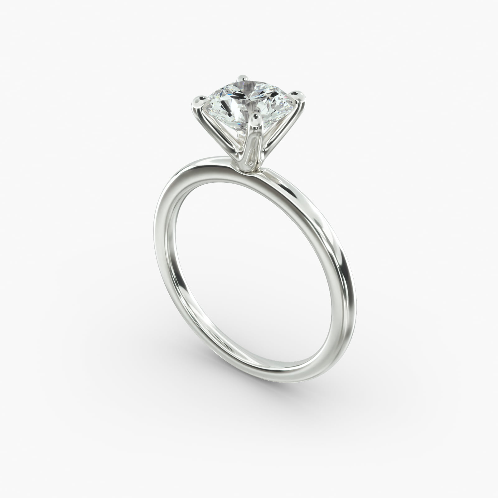 Round Brilliant Four-Prong Solitaire Engagement Ring
