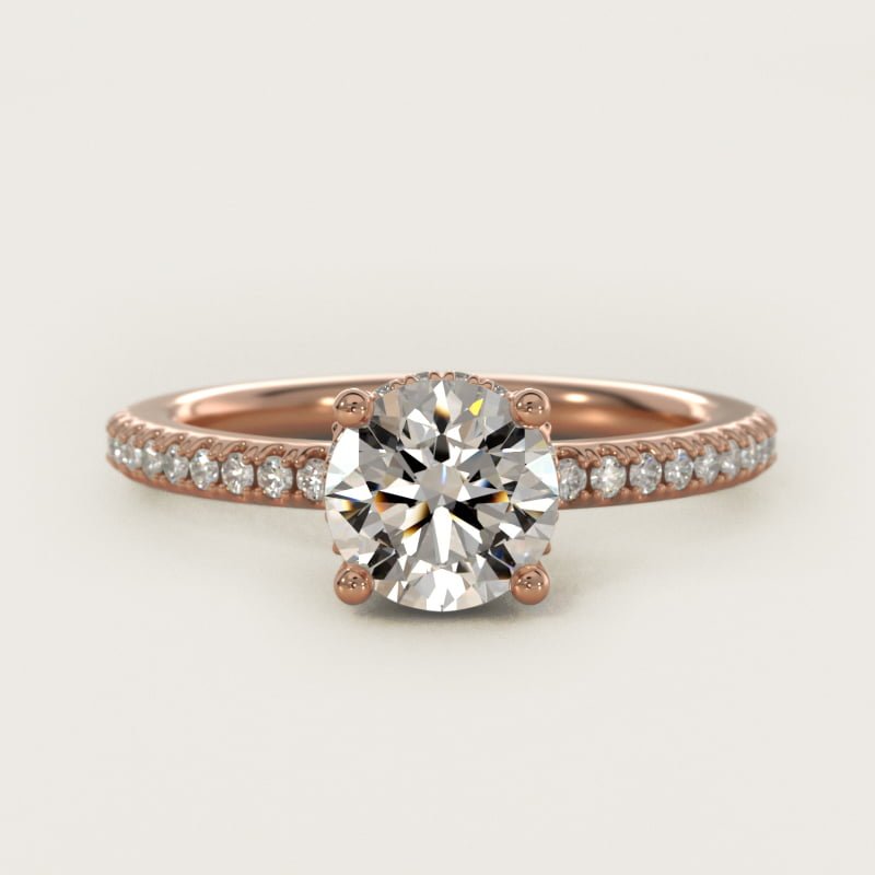 Round Petite Micropave Hidden Halo Engagement Ring