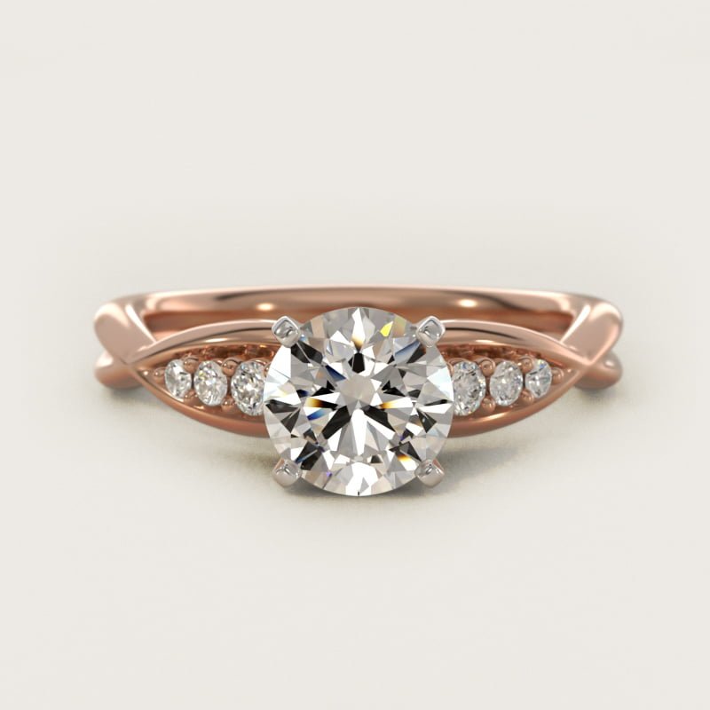 Round Delicate Twist Petite Diamond Engagement Ring