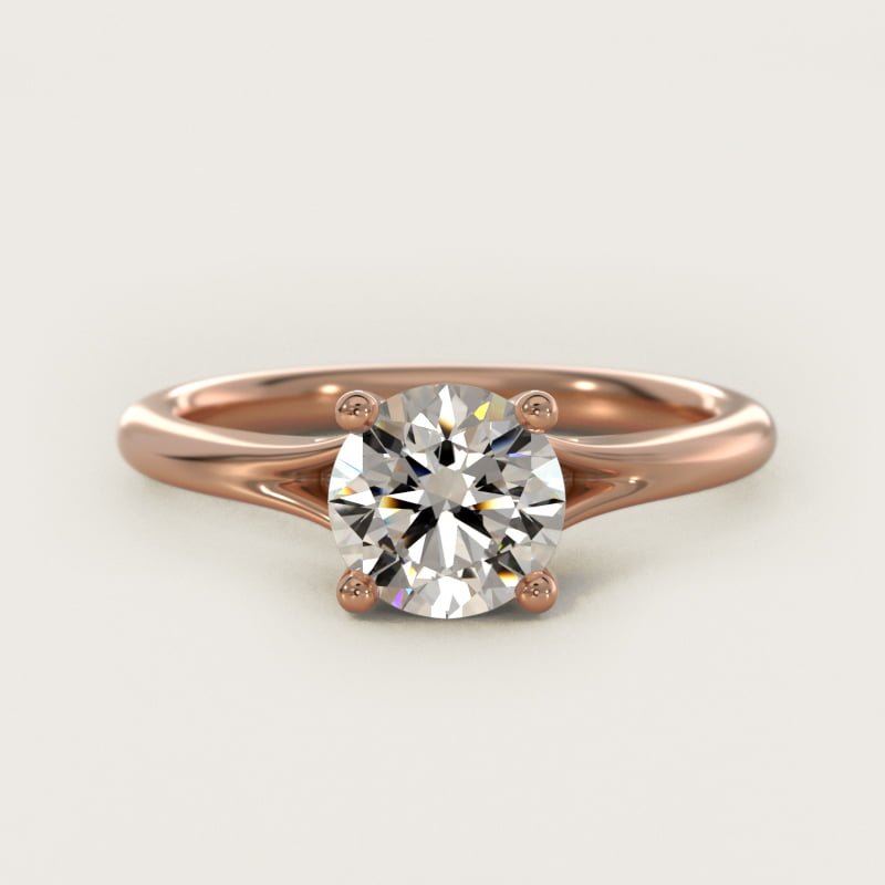 Round Petite Split-Shank Solitaire Engagement Ring