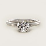 Round Petite Split-Shank Solitaire Engagement Ring, face-up view