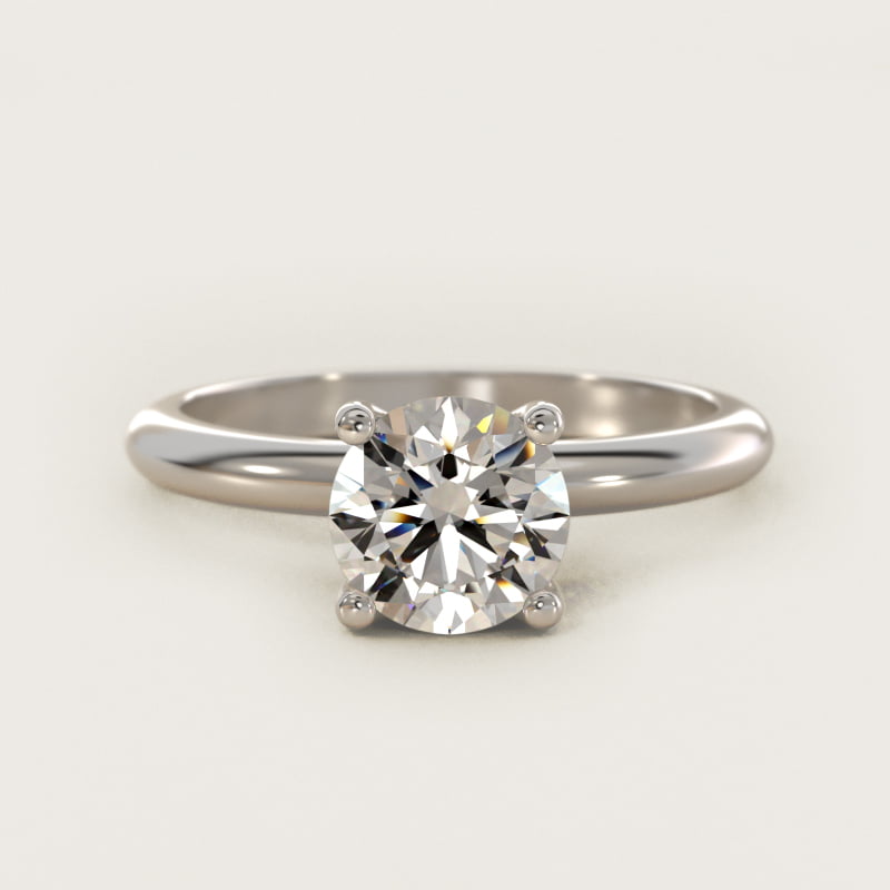 Round Solitaire Engagement Ring with Pavé Basket
