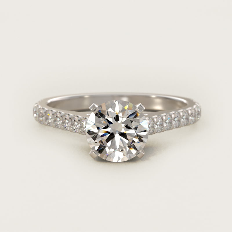 Round Diamond Pavé Engagement Ring