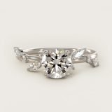 Round Diamond Whisper Side-Stone Engagement Ring, face-up view