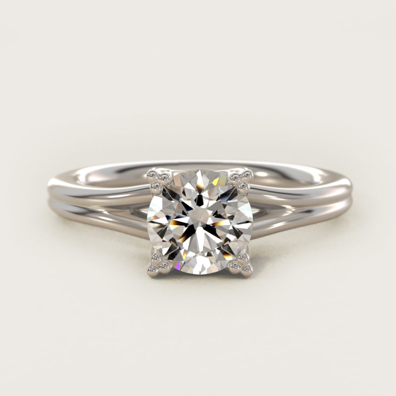 Round Woven Solitaire Diamond Engagement Ring
