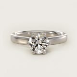 Round Solitaire Engagement Ring with Intricate Basket, face-up view