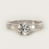 Round Flat-Edge Solitaire Engagement Ring, face-up view