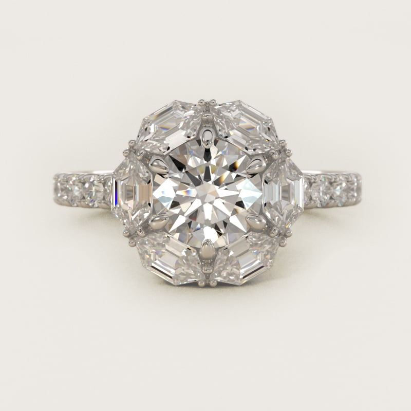Round Hila Diamond Halo Engagement Ring