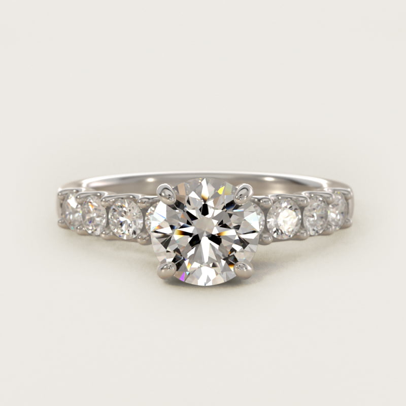 Round Eight-Stone Contour Engagement Ring