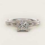 Princess-Cut Woven Solitaire Engagement Ring, face-up view