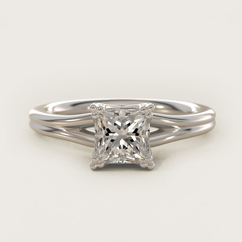 Princess-Cut Woven Solitaire Engagement Ring