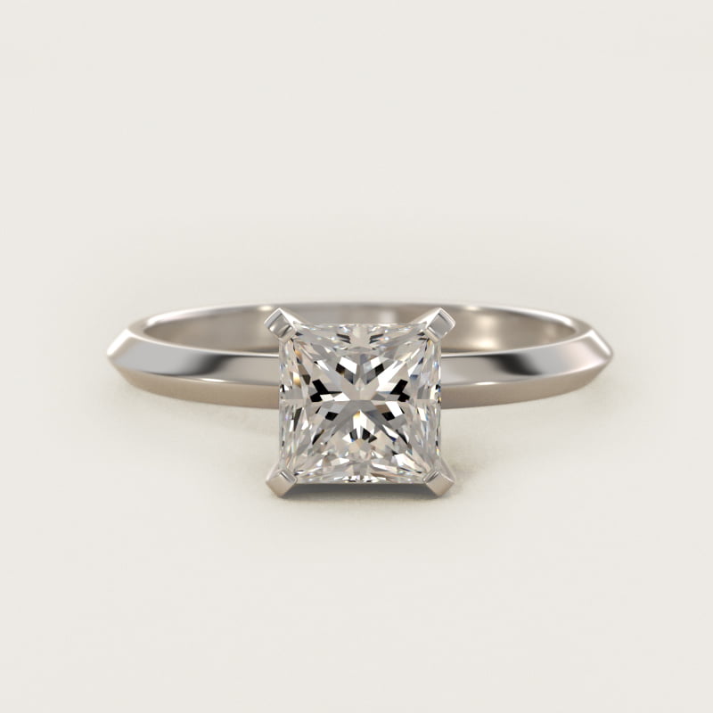 Princess-Cut Knife-Edge Solitaire Engagement Ring