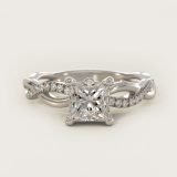 Princess-Cut Solo Infinity Pavé Engagement Ring, face-up view