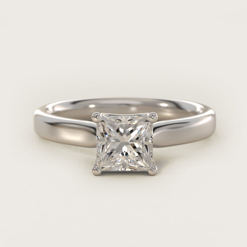 Princess-Cut Intricate Basket Solitaire Engagement Ring