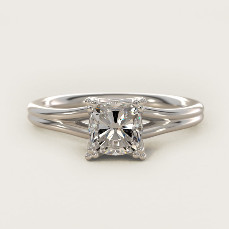 Cushion-Cut Woven Solitaire Engagement Ring