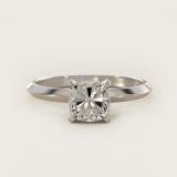Cushion-Cut Knife-Edge Solitaire Engagement Ring, face-up view