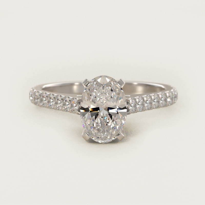 Oval Diamond Pave Engagement Ring
