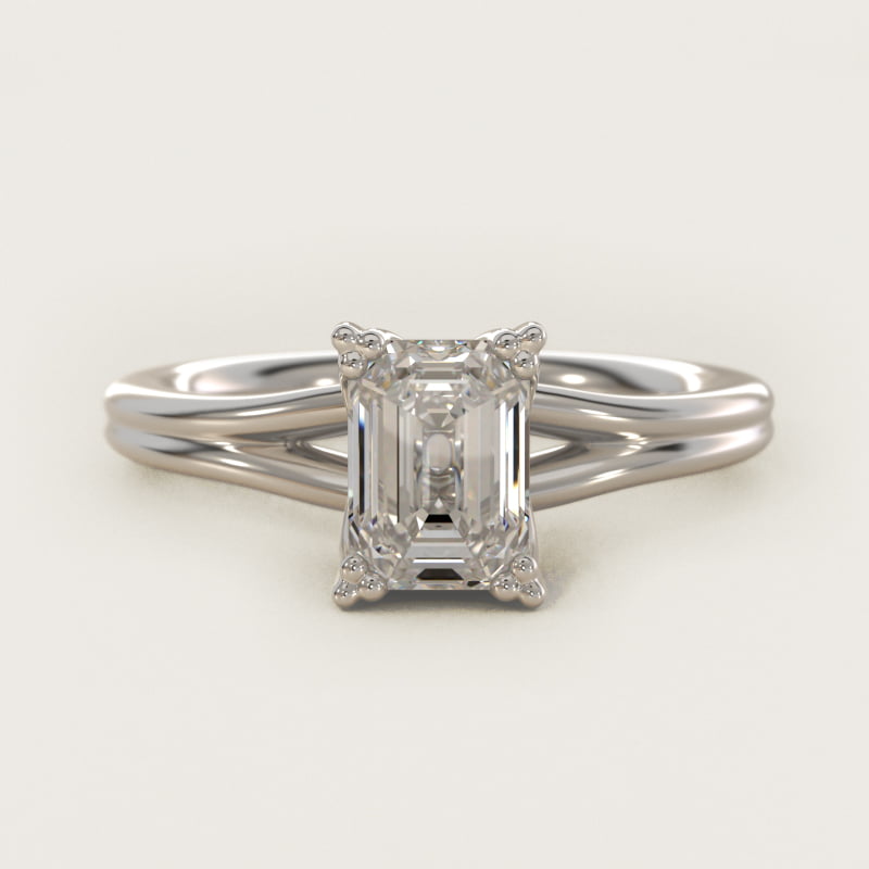 Emerald-Cut Woven Solitaire Engagement Ring