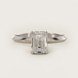 Emerald-Cut Knife-Edge Solitaire Engagement Ring, face-up view