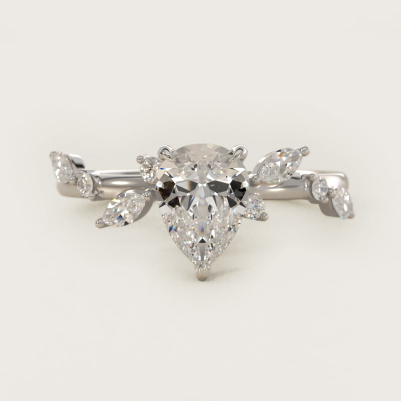 Pear-Shaped Diamond Whisper Side-Stone Ring